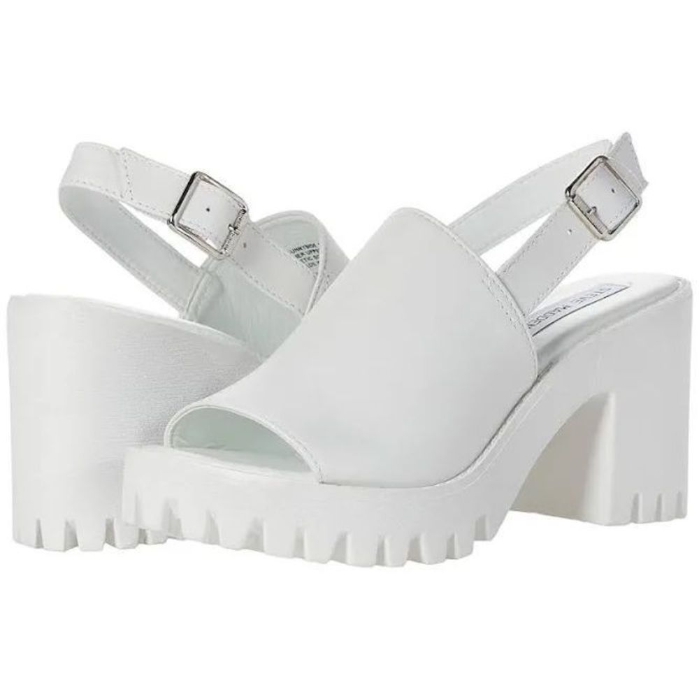 Steve Madden White Platform Sandals